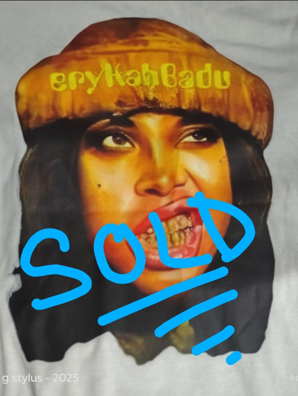 🟡🔥Mens Graphic T-Shirt "Erykah Badu" (She Said Her Time Is Up )